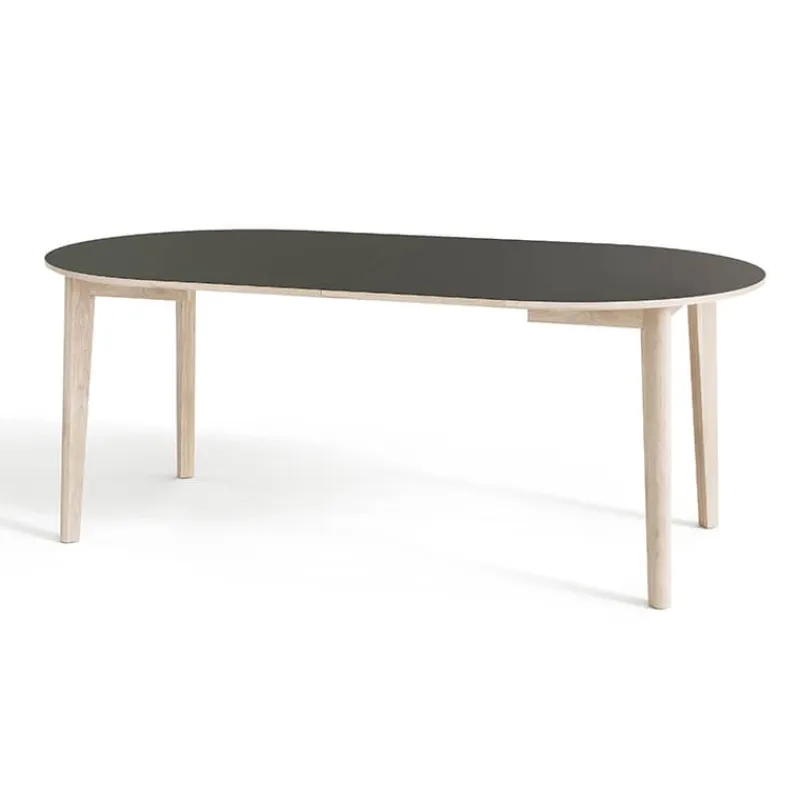 Skovby SM120 Table ronde extensible en bois avec plateau stratifié noir fabrication danoise* Table De Salle à Manger