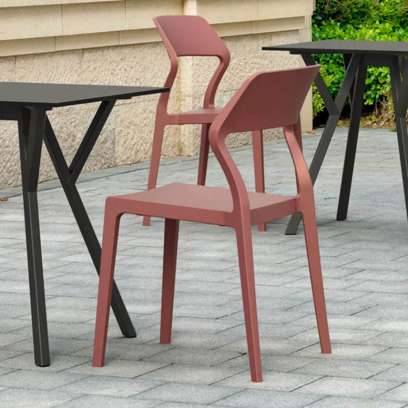 Snow Chaise d'extérieur empilable design en polypropylène* Chaise De Jardin