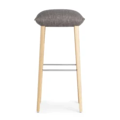 Mobitec Soda ® Tabouret de bar rembourré sans dossier en tissu et pieds bois* Tabouret De Bar (assise +/- 80 Cm)