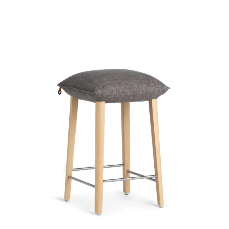 Mobitec Soda ® Tabouret snack rembourré sans dossier en tissu et pieds bois* Tabouret De Bar (assise +/- 80 Cm)|Tabouret Snack (assise +/- 65 Cm)