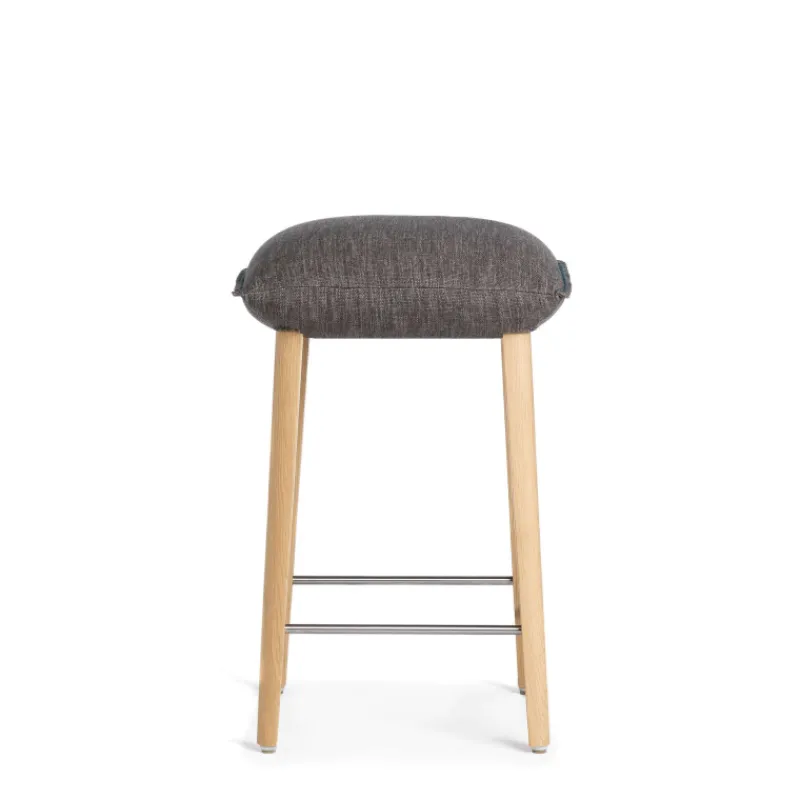 Mobitec Soda ® Tabouret snack rembourré sans dossier en tissu et pieds bois* Tabouret De Bar (assise +/- 80 Cm)|Tabouret Snack (assise +/- 65 Cm)