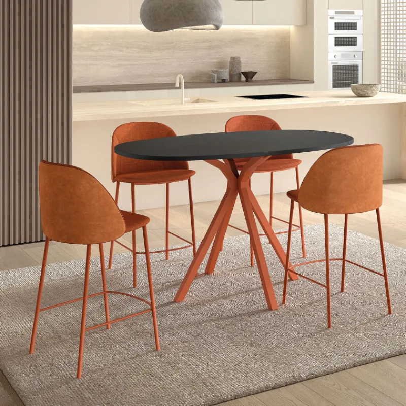 Perfecta Soda Tabouret snack cosy en tissu avec pieds en métal* Tabouret Snack (assise +/- 65 Cm)|Tabouret De Bar (assise +/- 80 Cm)