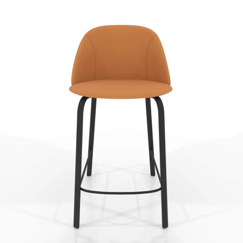 Perfecta Sofia Tabouret snack cosy en simili avec pieds en métal* Tabouret Snack (assise +/- 65 Cm)|Tabouret De Bar (assise +/- 80 Cm)
