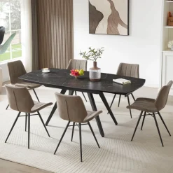 SofiaTable moderne extensible en céramique avec pieds en métal* Table De Salle à Manger