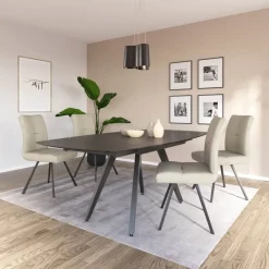 SofiaTable moderne extensible en céramique avec pieds en métal* Table De Salle à Manger