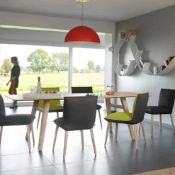 Mobitec Soft ® Chaise en tissu et bois cocooning* Chaise De Salle à Manger|Chaise Salon