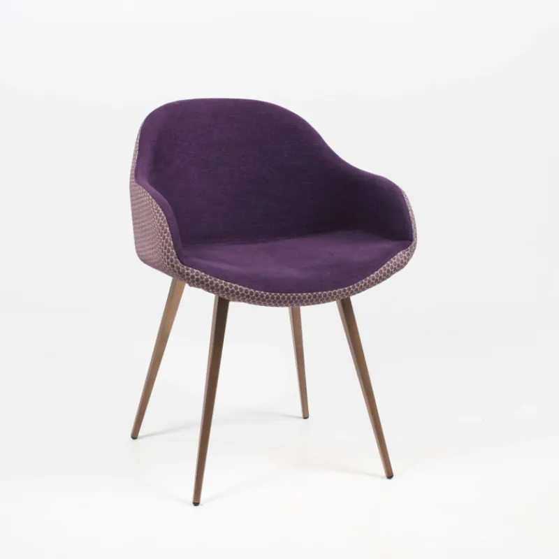 Midj Sonny ® Fauteuil design bicolore en tissu et métal laqué* Chaise De Salle à Manger|Fauteuil De Salon