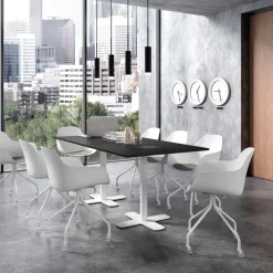 Perfecta Spinner 2 Table en stratifié rectangulaire avec deux pieds en métal* Table De Cuisine