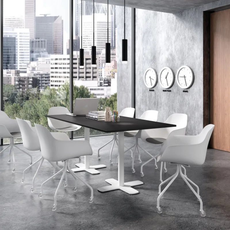 Perfecta Spinner 2 Table en stratifié rectangulaire avec deux pieds en métal* Table De Cuisine
