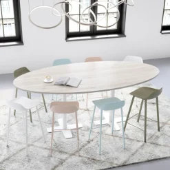 Perfecta Spinner 2 Table hauteur 90 cm ovale en stratifié avec deux pieds* Table De Cuisine