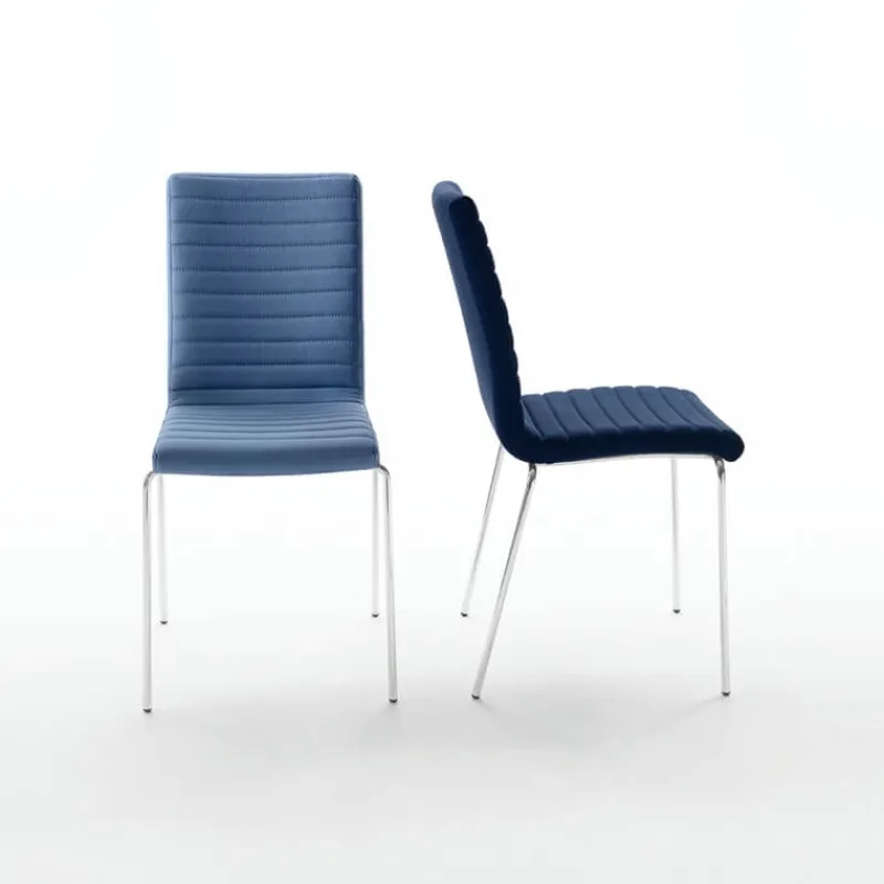 Midj Star ® Chaise moderne empilable en tissu et métal* Chaise De Salle à Manger