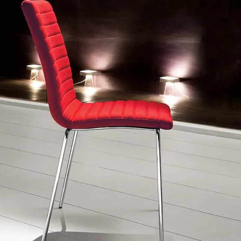 Midj Star ® Chaise moderne empilable en tissu et métal* Chaise De Salle à Manger