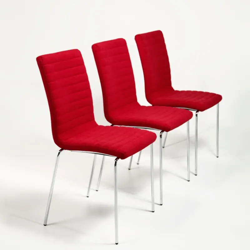 Midj Star ® Chaise moderne empilable en tissu et métal* Chaise De Salle à Manger