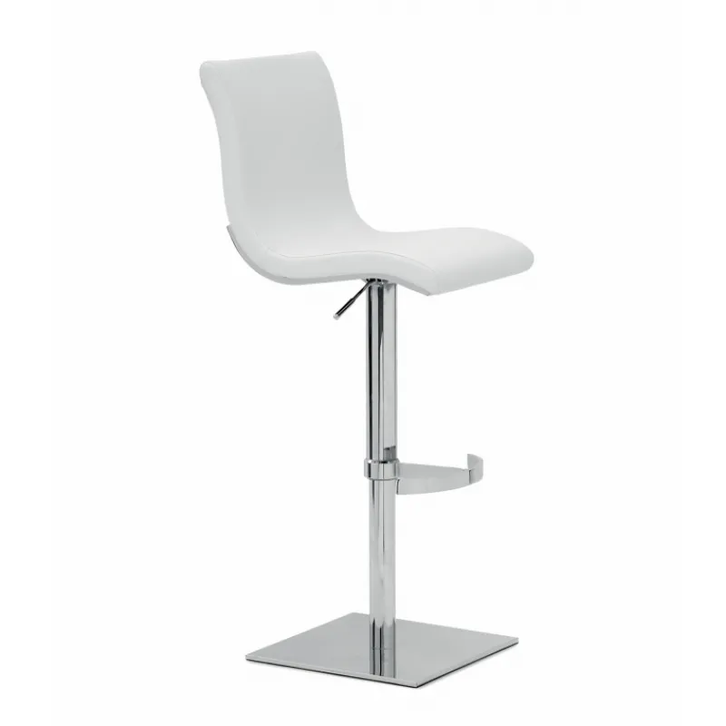 Peressini Steve Tabouret réglable et pivotant en synthétique et métal* Tabouret Snack (assise +/- 65 Cm)|Tabouret De Bar (assise +/- 80 Cm)