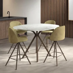 Perfecta Swiftie Tabouret snack pivotant en tissu avec pieds en métal* Tabouret Snack (assise +/- 65 Cm)|Tabouret De Bar (assise +/- 80 Cm)