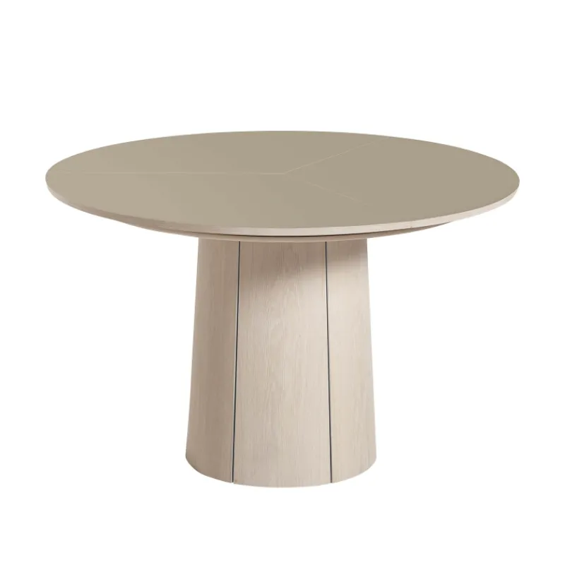 Skovby Table ronde extensible en Fenix et pied central en bois SM33* Table De Salle à Manger