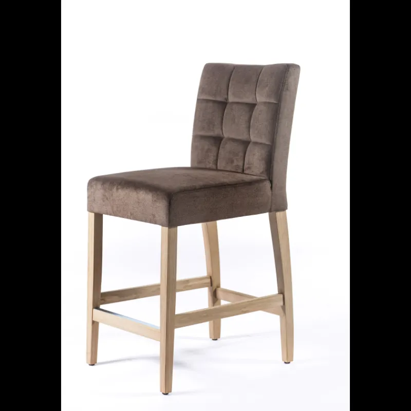 Sessio Tabouret snack en tissu et bois – Matias 2* Tabouret Snack (assise +/- 65 Cm)|Tabouret De Bar (assise +/- 80 Cm)