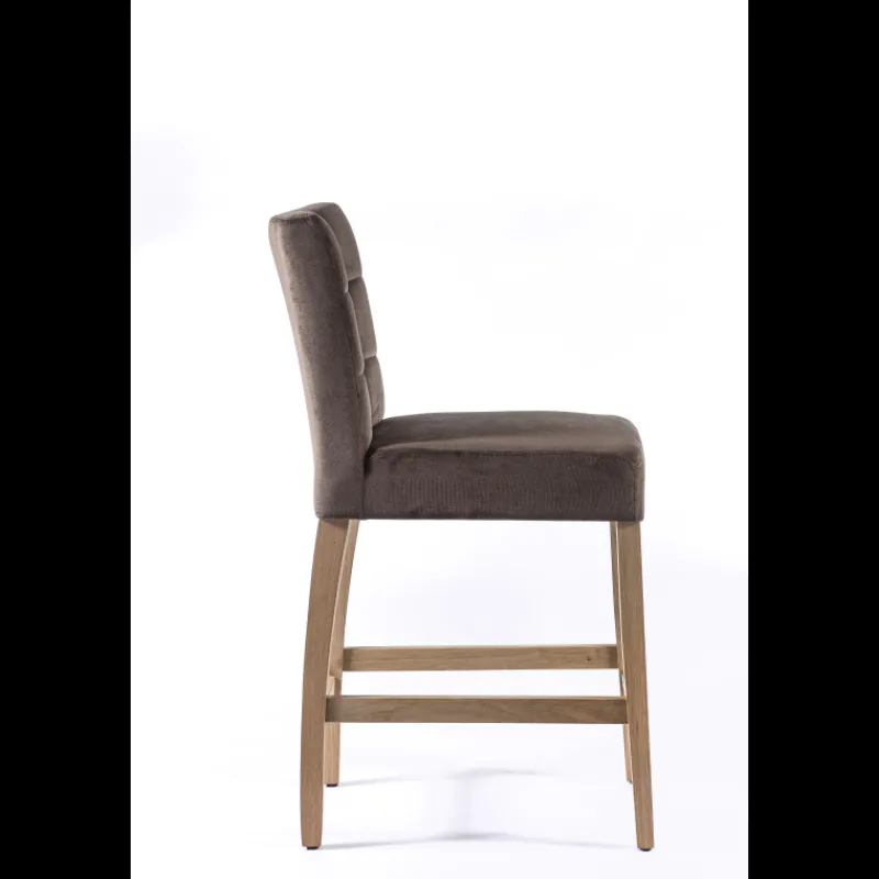 Sessio Tabouret snack en tissu et bois – Matias 2* Tabouret Snack (assise +/- 65 Cm)|Tabouret De Bar (assise +/- 80 Cm)