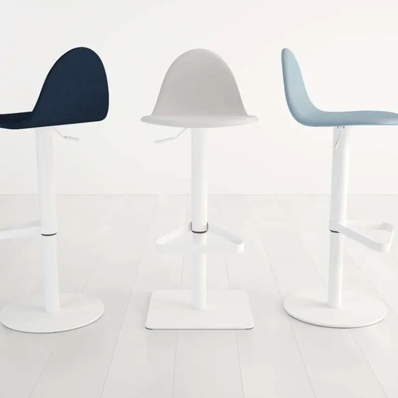 Cancio Tabu Tabouret réglable design en synthétique et métal* Tabouret Snack (assise +/- 65 Cm)|Tabouret De Bar (assise +/- 80 Cm)