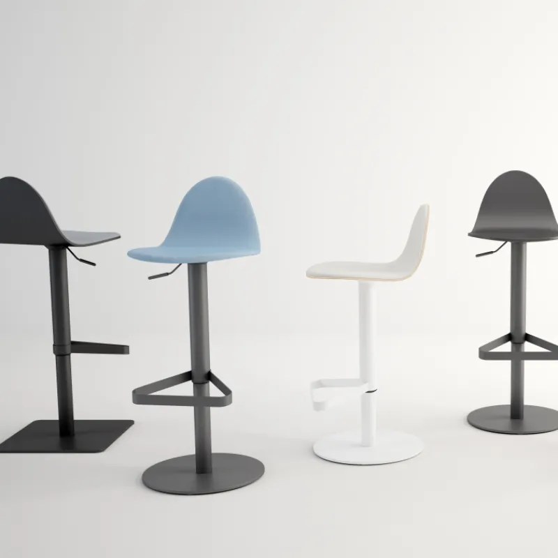 Cancio Tabu Tabouret réglable design en synthétique et métal* Tabouret Snack (assise +/- 65 Cm)|Tabouret De Bar (assise +/- 80 Cm)