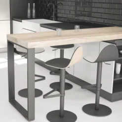 Cancio Tabu Tabouret réglable et pivotant design en bois* Tabouret Snack (assise +/- 65 Cm)|Tabouret De Bar (assise +/- 80 Cm)