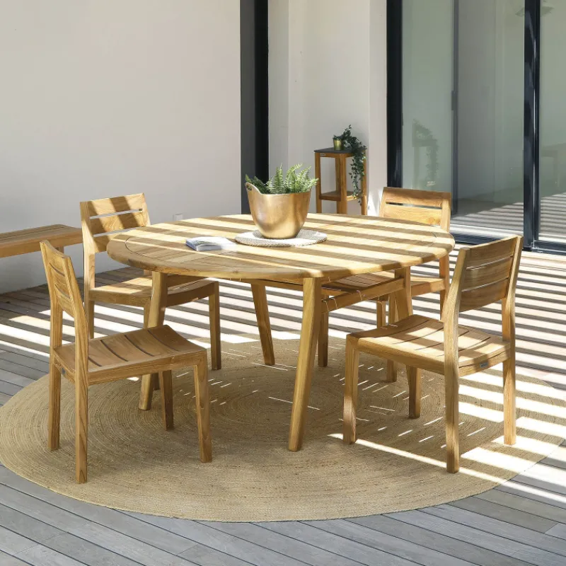 Medicis TamaniTable de jardin ronde en teck* Table De Jardin
