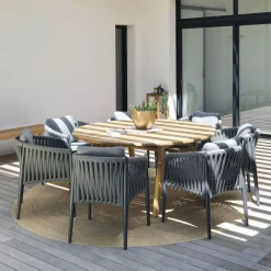 Medicis TamaniTable de jardin ronde en teck* Table De Jardin