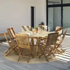 Medicis TamaniTable de jardin ronde en teck* Table De Jardin