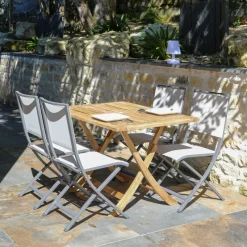 Medicis TanamaTable de jardin rectangulaire pliante en teck massif* Table De Jardin