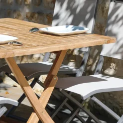 Medicis TanamaTable de jardin rectangulaire pliante en teck massif* Table De Jardin
