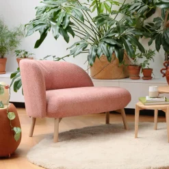 Mobitec Thalia ® Banquette cosy en tissu avec pieds en bois* Chaise Salon|Chaise Pour Chambre
