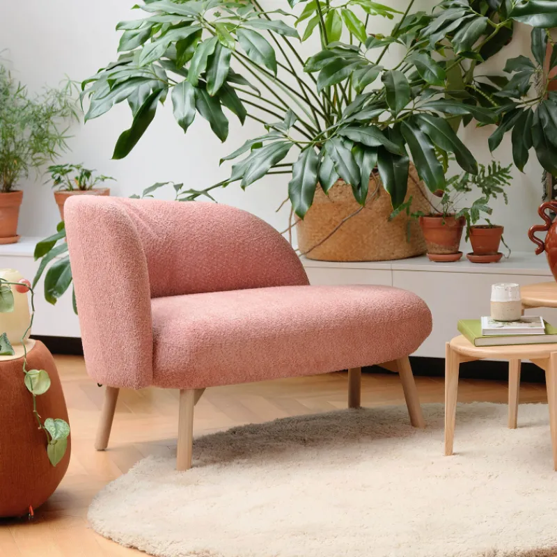 Mobitec Thalia ® Banquette cosy en tissu avec pieds en bois* Chaise Salon|Chaise Pour Chambre