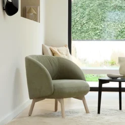 Mobitec Thalia ® Fauteuil confortable en tissu avec pieds en bois* Chaise De Salle à Manger|Chaise Salon