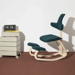 Varier ThatSit ® Chaise de bureau ergonomique à bascule en tissu et bois* Chaise Pour Chambre|Chaise De Bureau