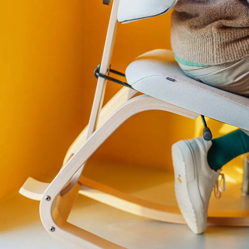 Varier ThatSit ® Chaise de bureau ergonomique à bascule en tissu et bois* Chaise Pour Chambre|Chaise De Bureau