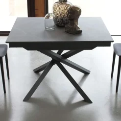Altacom Tokyo Petite table carrée design extensible avec piètement central mikado* Table De Salle à Manger|Table Pour Petit Espace