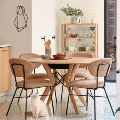 Mobitec Toro ® Chaise cosy minimaliste en tissu et pieds métal* Chaise De Salle à Manger|Chaise Salon