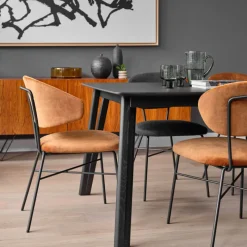 Mobitec Toro ® Fauteuil minimaliste cosy en tissu avec pieds en métal* Chaise De Salle à Manger|Fauteuil De Salon