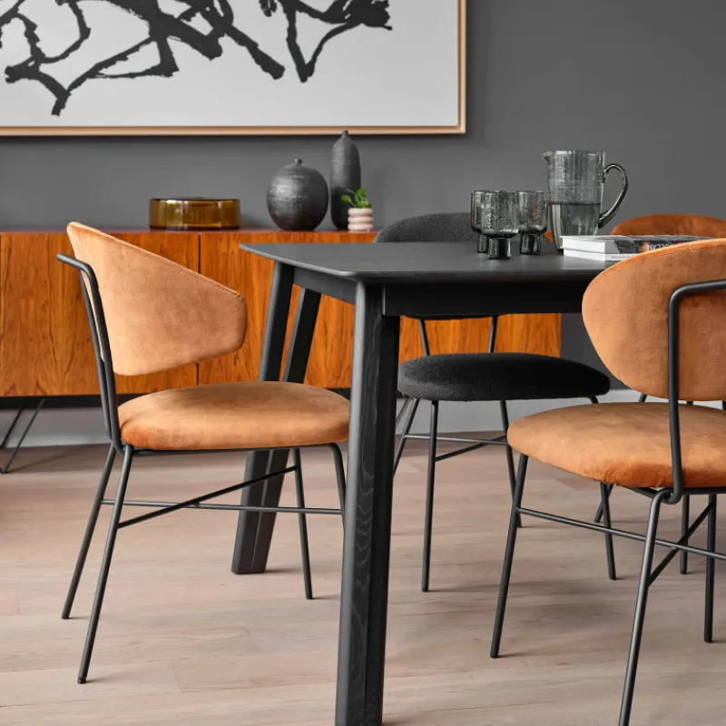 Mobitec Toro ® Fauteuil minimaliste cosy en tissu avec pieds en métal* Chaise De Salle à Manger|Fauteuil De Salon