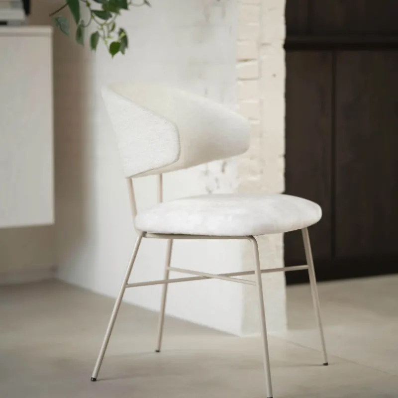 Mobitec Toro ® Fauteuil minimaliste cosy en tissu avec pieds en métal* Chaise De Salle à Manger|Fauteuil De Salon