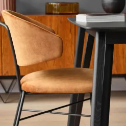 Mobitec Toro ® Fauteuil minimaliste cosy en tissu avec pieds en métal* Chaise De Salle à Manger|Fauteuil De Salon
