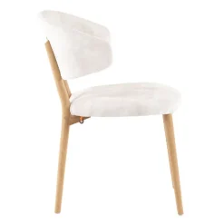 Mobitec Toro ® Chaise moderne avec dossier incurvé en tissu et bois* Chaise De Salle à Manger|Chaise Salon