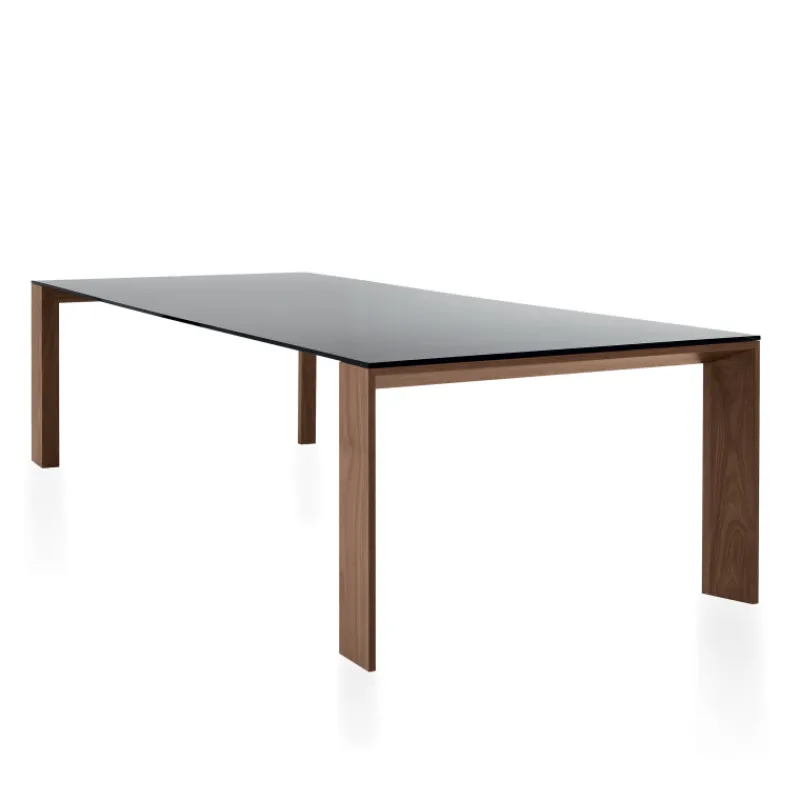 Sovet Italia Toronto Sovet® Table design rectangulaire en verre piétement bois* Table De Salle à Manger