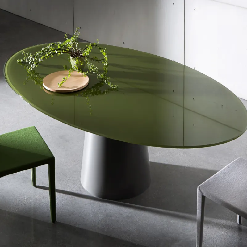 Sovet Italia Totem Sovet® Table ovale design en verre* Table De Salle à Manger