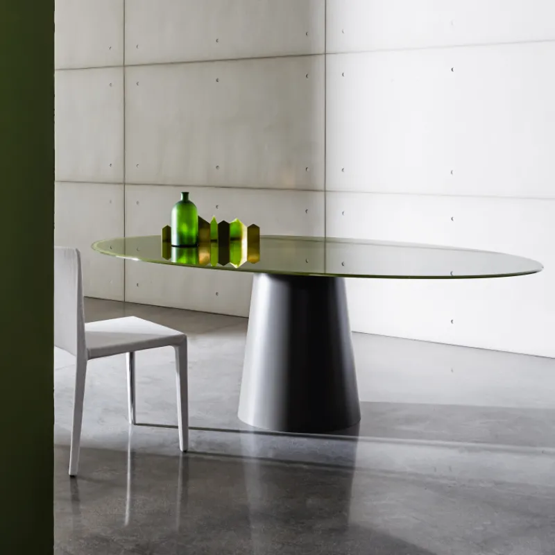 Sovet Italia Totem Sovet® Table ovale design en verre* Table De Salle à Manger