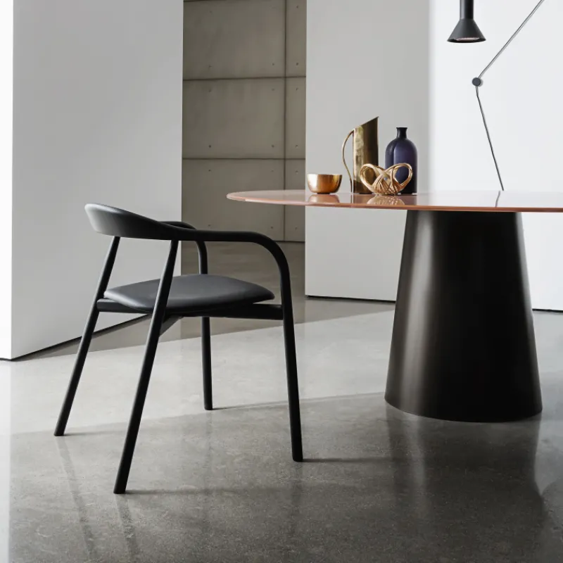 Sovet Italia Totem Sovet® Table ronde design en verre* Table De Salle à Manger