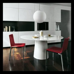 Sovet Italia Totem Sovet® Table ronde design en verre* Table De Salle à Manger