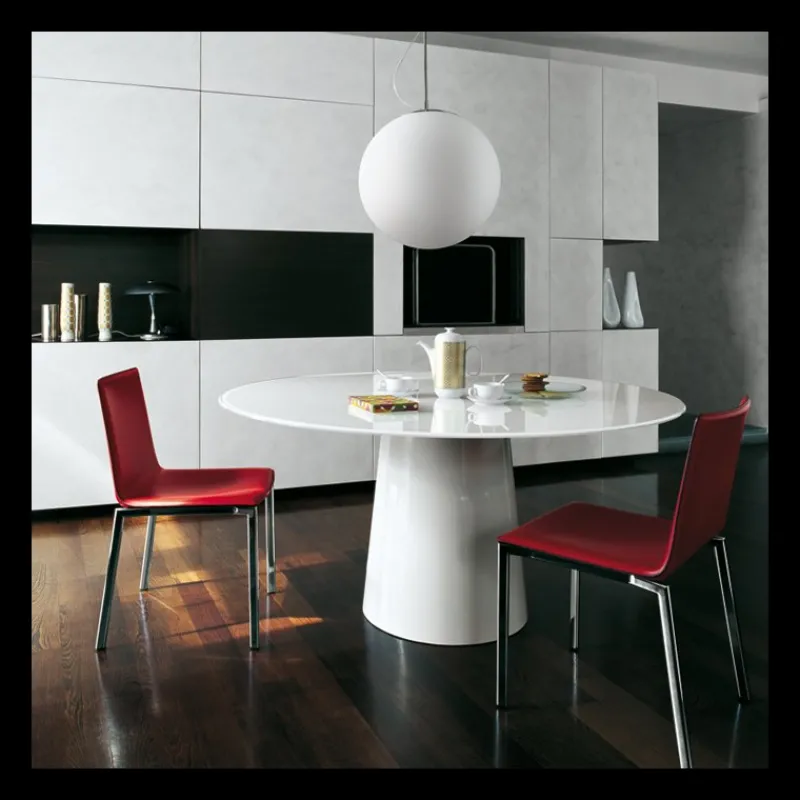 Sovet Italia Totem Sovet® Table ronde design en verre* Table De Salle à Manger