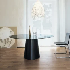 Sovet Italia Totem Sovet® Table ronde design en verre* Table De Salle à Manger
