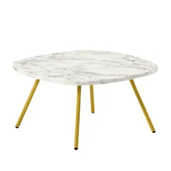 Perfecta Trevi Table basse carrée moderne en stratifié avec pieds en métal* Table De Salon